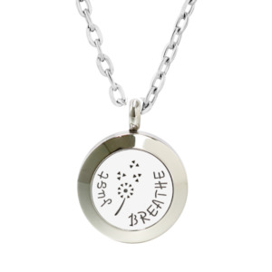 Aromatherapy Necklace Nz: Just Breathe Sterling Silver Chain Diffuser Necklace