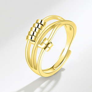 Floral Essential Oil: Sterling Silver Mindful Fidget Ring (more colours)