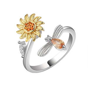 Spinner Rings Nz: Sunflower Anxiety Fidget Ring
