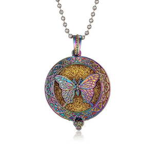 Rainbow Butterfly Essential Oil Necklace Diffuser