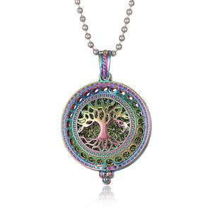 Rainbow Tree of Life - Essential Oil Necklace Diffuser