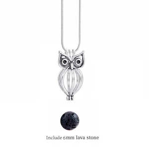 Lava Stone Aromatherapy Necklace Diffusers: Baby Owl - Lava Stone Diffuser Necklace