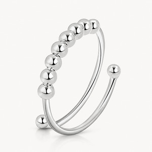 All: Sterling Silver 8 Mini Beads Fidget Ring