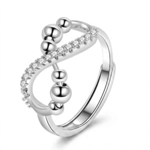 All: Sterling Silver Eternity Beads Fidget Ring