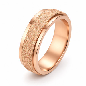 Frosted Rose Gold Fidget Ring