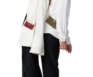 Acc: Handcrafted Glass Stone Woven Mini Chain Bag