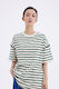 ÀIMAI Seashell Scalloped-Edge Striped T-Shirt