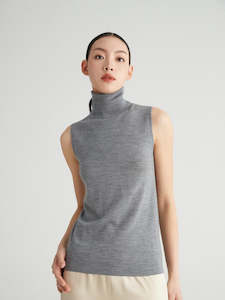 Edith Turtleneck Sleeveless Knit Vest