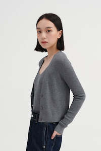 Merino Wool Cashmere: KOW Merino Wool-Silk V-Neck Cardigan