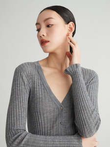 Susan Premier Ruffled Trim Extra Fine Merino Cardigan — A Whisper of Timeless Elegance