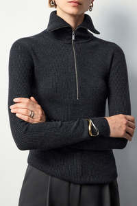 Felix Merino Wool Zip Knit – Effortless Elegance, Redefined
