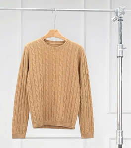 Merino Wool Cashmere: Kow Classic Cable Knit Premier Cashmere Sweater