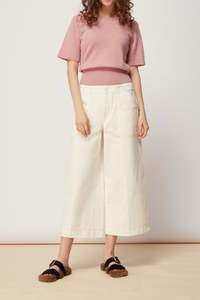 Pringle Sculpted Cashmere Short-Sleeve Knit Top