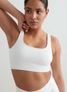 Mermaid Collection: White Ribbed Seamless Bra