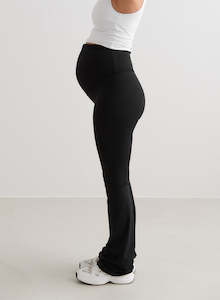 Maternity Tights: Black Sense Maternity Flare Tights