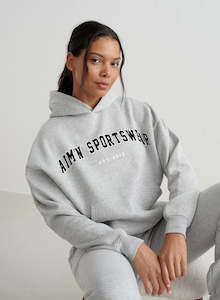 Gifts Over: Grey Melange Varsity Sweat Hood