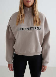 Gifts Over: Dark Clay Varsity Sweat Half Zip