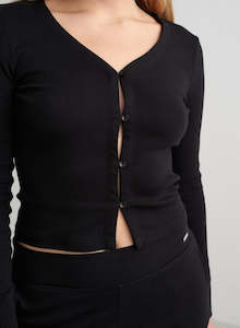 Gifts Under: Black Ease Ribbed Cardigan