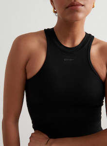 Singlets: Black Shape Seamless Racerfront Top