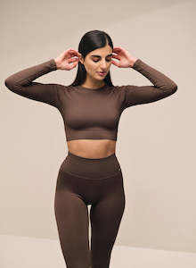 Macchiato Ribbed Seamless Crop Long Sleeve