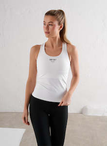 Sale Tops: White Edge Core Racerback Singlet
