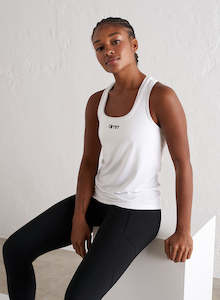 Sale Tops: White Soft Basic Racerback Tank