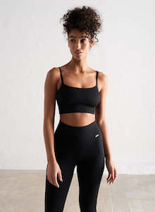 Sale Sportsbras: Black Ribbed Seamless Strap Bra