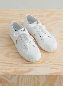 Sneakers: White Cotton Canvas Sneakers