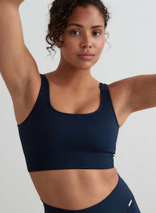 Ribbed Bras: Navy Ribbed Seamless Bra