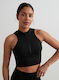 Black Sculpting Racer Front Zip Top