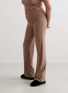 Gifts Under: Toffee Melange Ease Ribbed Pants