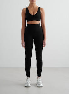 Gifts Over: Black Shape Seamless Tights & Deep Cut Bra Set