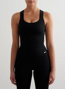 Tops: Black Ribbed Seamless High Support Bralette