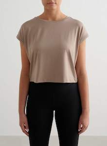 Tops: Espresso Soft Basic Roll Sleeve Top