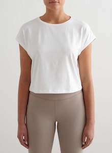 Tops: White Soft Basic Roll Sleeve Top