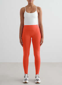Tangerine Shape Seamless Tights & White Strap Singlet Set