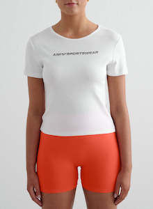 T Shirts: White Stretch T-shirt