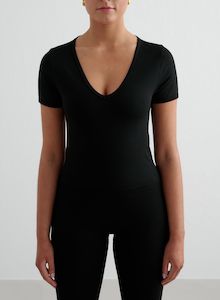 Black Shape Seamless Short Sleeve