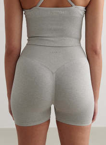 Grey Melange Shape Seamless Hotpants