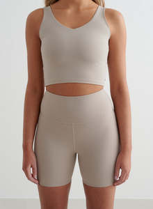 Sports Bras: Dark Clay Sense Biker & Bralette Set