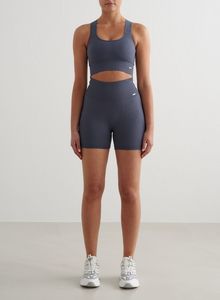 Biker Shorts: Storm Blue Ribbed Seamless Biker & High Support Bra Set