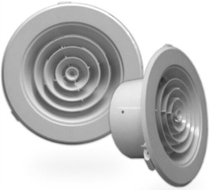 Ventilation Air Diffusion: Diffuser, Ceiling Downjet (Plastic)