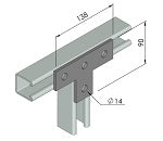 Strut Bracket Tee Flat - HDG (Hot Dipped Galvanised) Commonly known as P1031 Strut Fitting