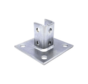 Pipe Installation: Base Plate/Foot Bracket, 100mm x 100mm Heavy Duty - HDG (Hot Dipped Galvanised)