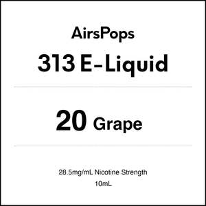 313 E Liquid 10ml: 20 GRAPE - AirsPops 313 E-LIQUID 10ml