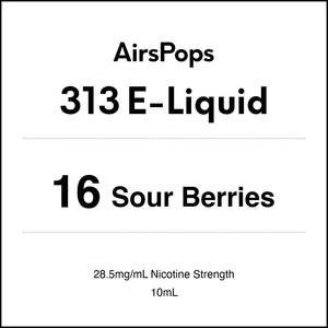 313 E Liquid 10ml: 16 SOUR BERRIES - AirsPops 313 E-LIQUID 10ml