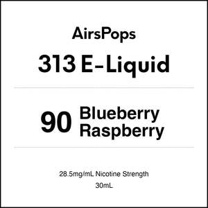 313 E Liquid: 90 Blueberry Raspberry - AirsPops 313 E-LIQUID 30ml