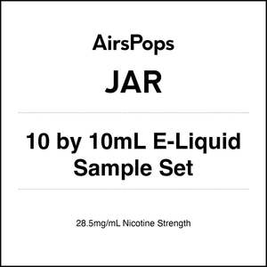10 by 10mL JAR by AirsPops E-liquid Sample Set