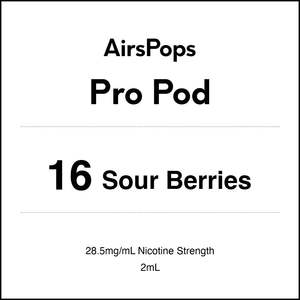 Prefilled Pods For Airpops Pro Airegg: 16 SOUR BERRIES - AirsPops Pro Pods 2ml