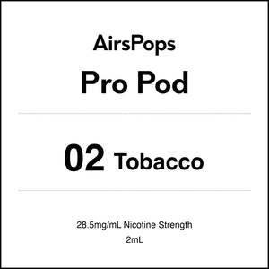 Prefilled Pods For Airpops Pro Airegg: 02 TOBACCO - AirsPops Pro Pods 2ml
